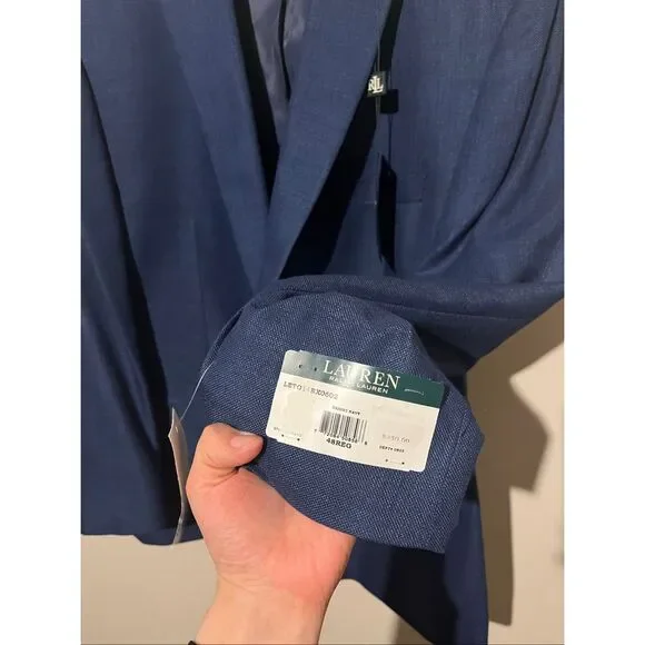 Lauren Ralph Lauren NWT Suit Jacket 48R Bright Navy Ultraflex Blazer Sport Coat - Picture 8 of 9
